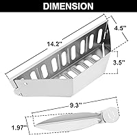 Vista 2 de 7403 62423 Piezas de repuesto para cesta de carbón y 7444 Kit de sistema de limpieza de un solo toque para Weber 22-1/2 pulgadas, bandeja de carbón
