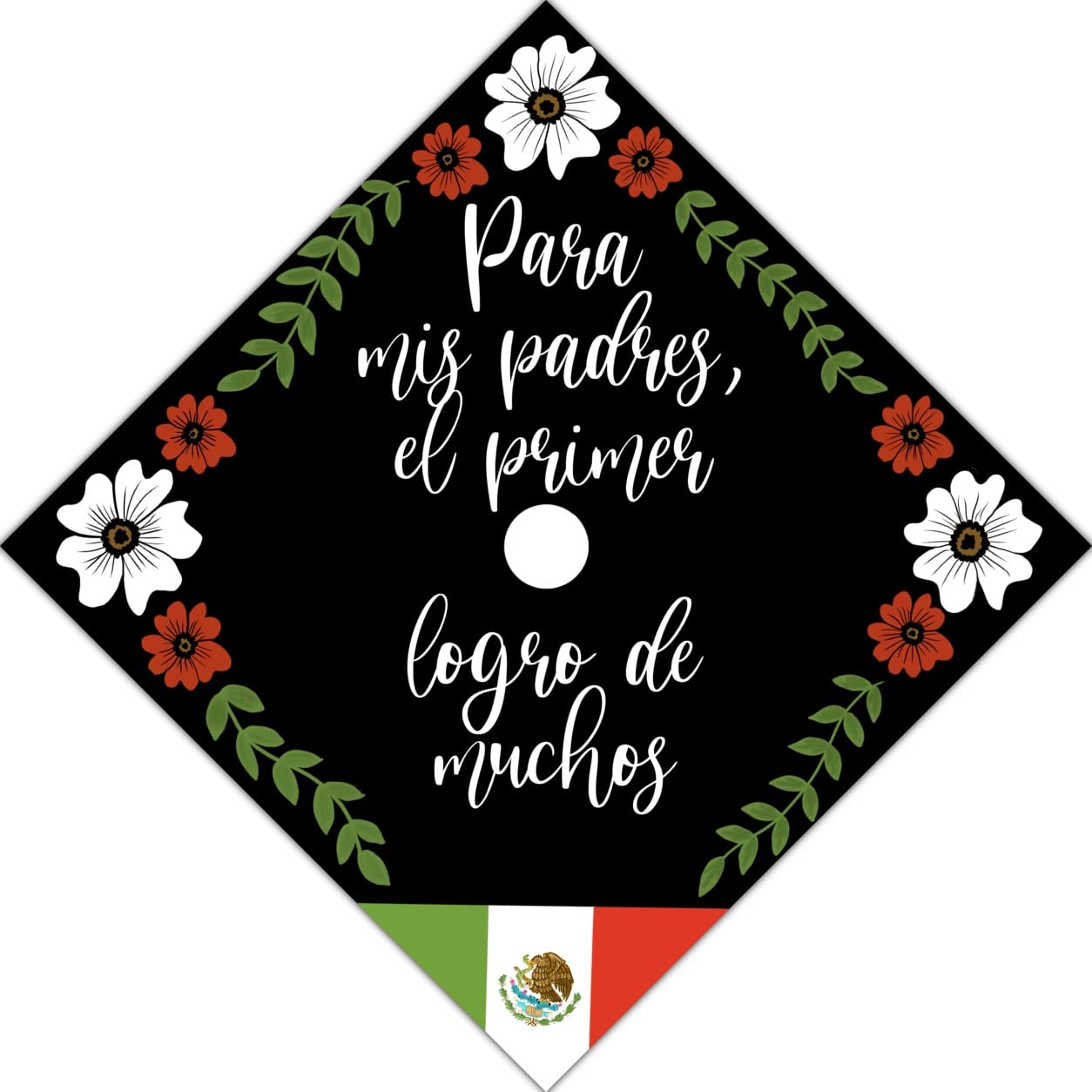 Graduation Cap Spanish Printed Topper with Interchangeable