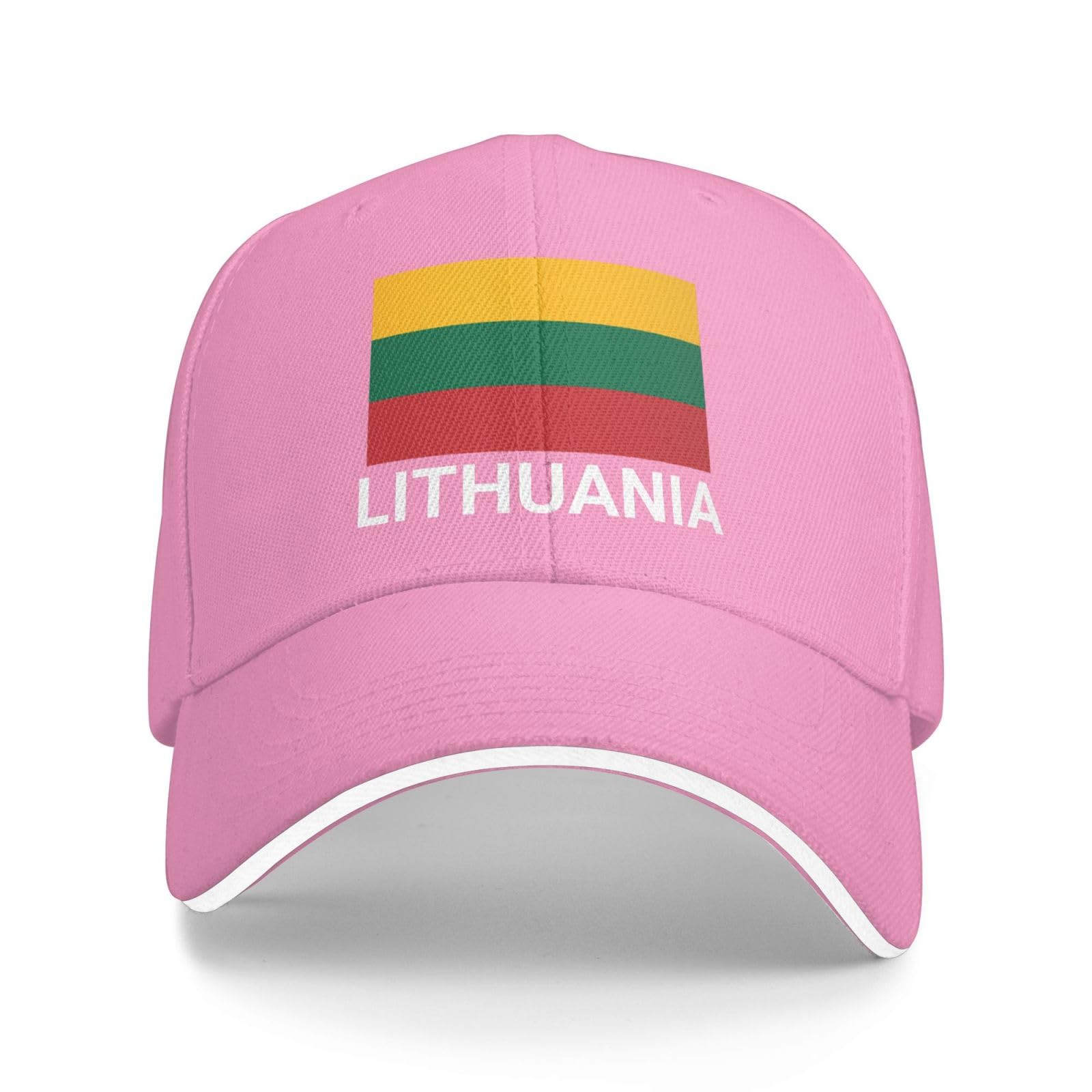 Support Lithuania Flag Hat Lithuanian Caps for Men Women I Stand with Lithuania Baseball Cap Trucker Hats Pink