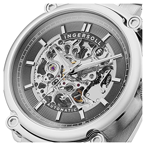 Ingersoll The Michigan Herren-Automatikuhr, 45 mm, mit offenem Herzzifferblatt und Edelstahlarmband – Bild 9