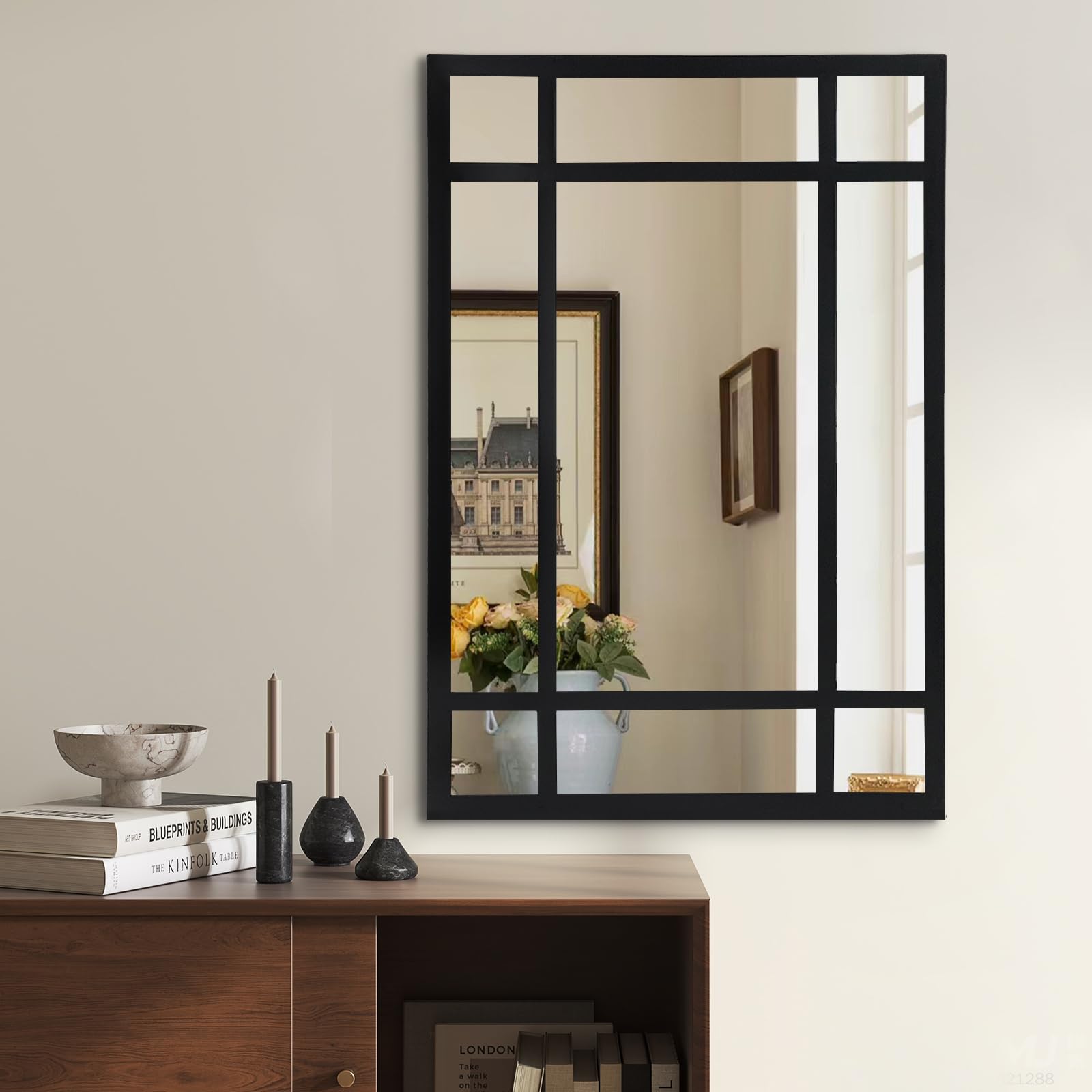 Amazon.com: HQiJun Black Rectangle Mirror, Farmhouse Decorative