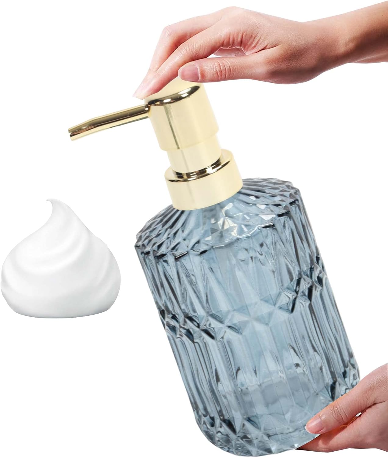 Amazon.com: Glass Soap Dispenser, 13.5 Oz Countertop Lotion Hand Soap ...