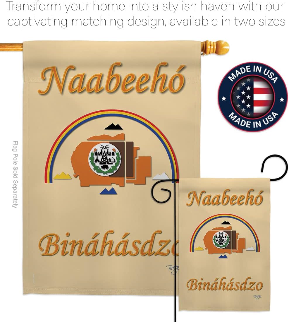 Breeze Decor - Navajo Nation Americana - Everyday Historic Impressions Decorative Vertical House Flag 28" x 40" Printed In USA