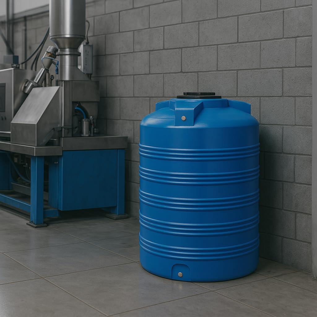 KMND Wassertank 1500 Liter Trinkwasser - lebensmittelecht & UV-beständig | 1500L Regenwassertank für Garten Haus & Landwirtschaft | PZH-zertifizierter PE Tank | IBC Container Alternative - Blau