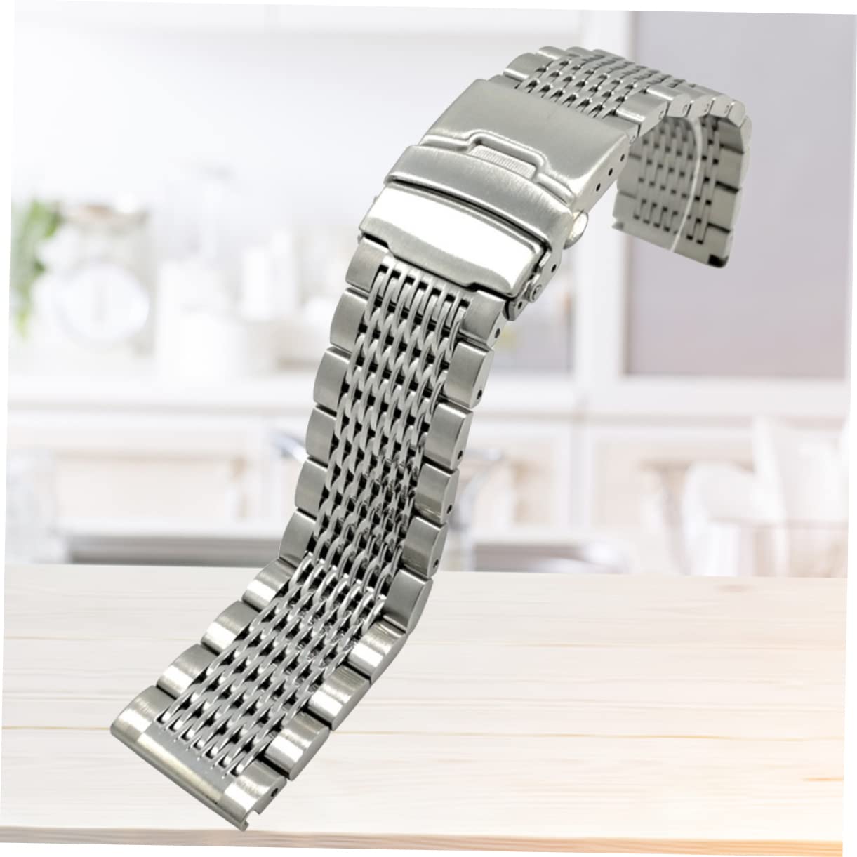 KOMBIUDA Bracelet de Montre de 20mm en Acier Inoxydable, Argenté