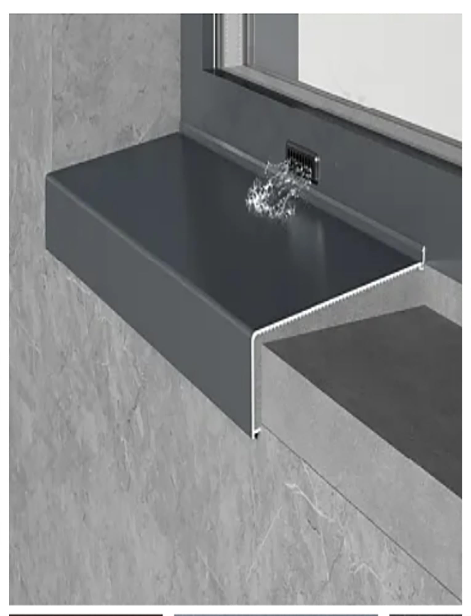 Déflecteur de pluie en aluminium pour menuiserie extérieure et rejet d'eau de fenêtre 40 pouces