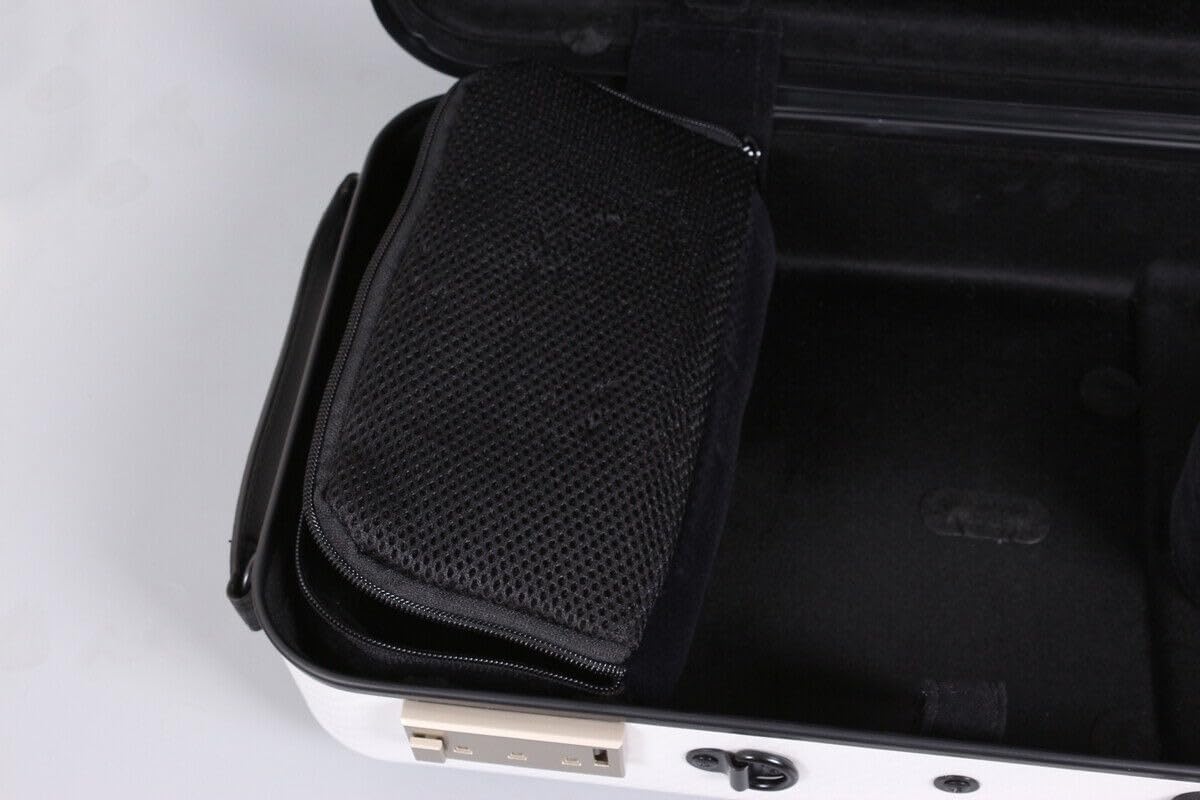 Custodia per violino 4/4 in fibra di carbonio, rettangolare, con codice di blocco, leggera e colorata, con tracolla resistente, colore bianco con codice di blocco