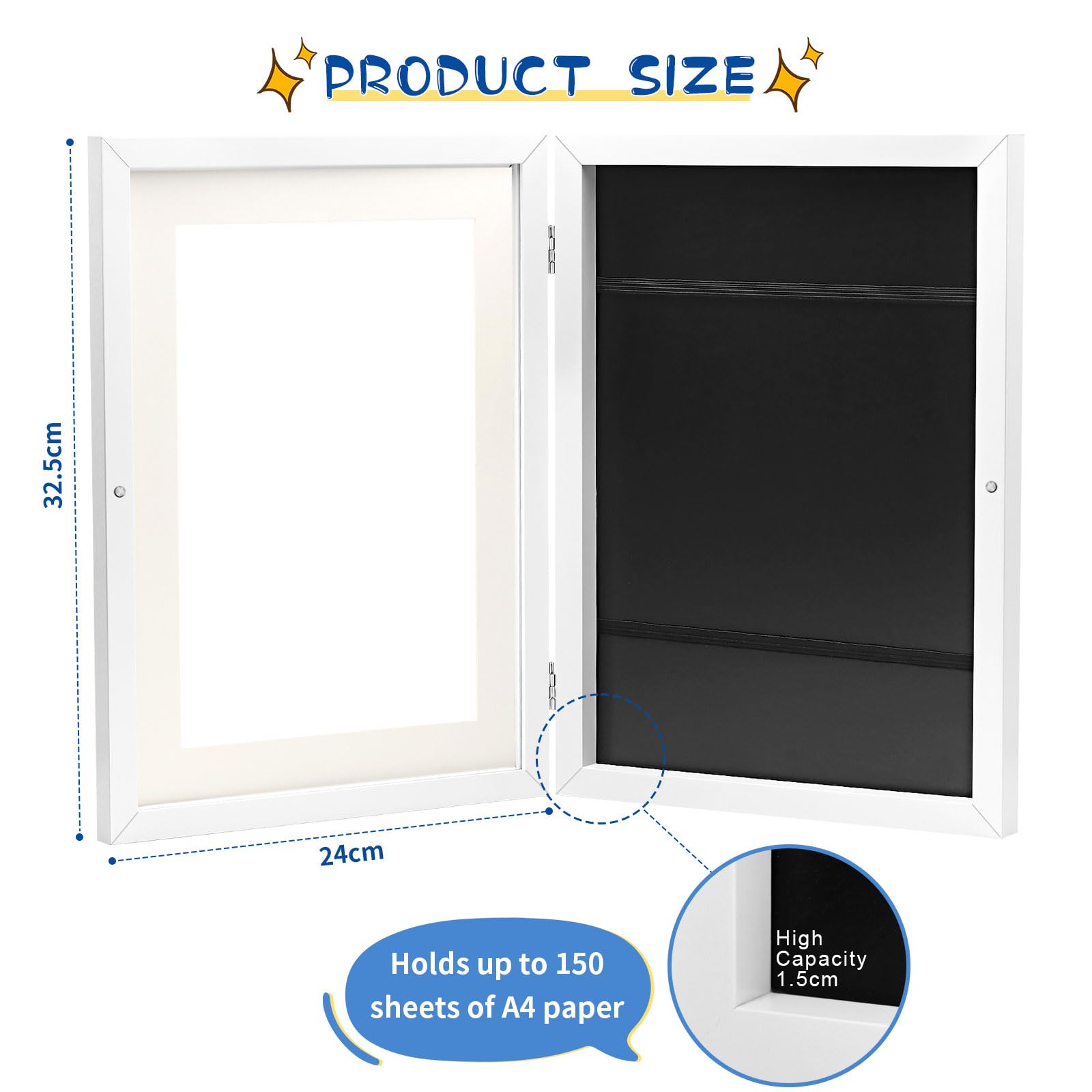 Cornici Per Disegni Bambini A4 - 2 Pezzi Con Apertura Frontale E Carta Included - Foto 2