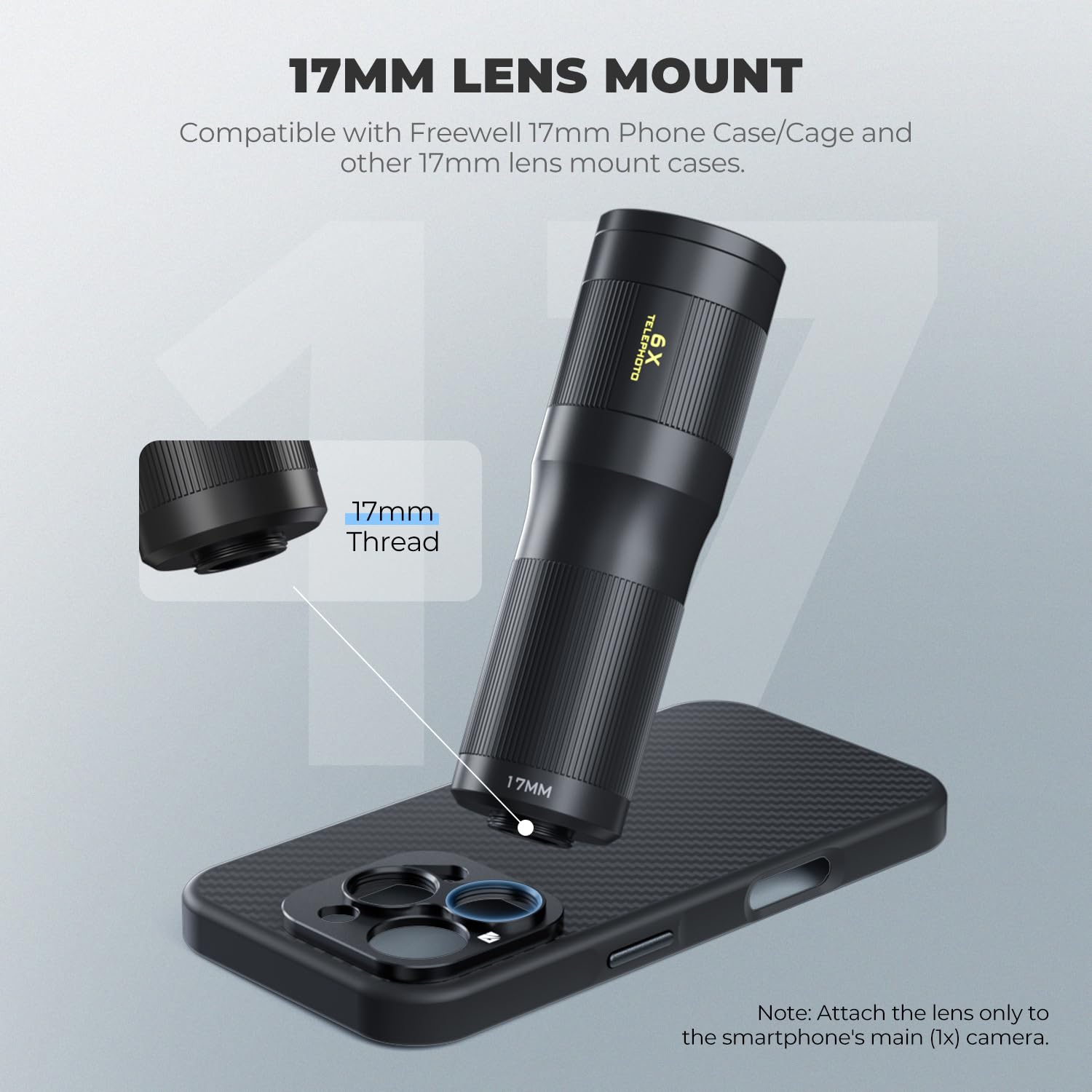 Freewell Akıllı Telefonlar için 6x Telefoto Lens - iPhone ve