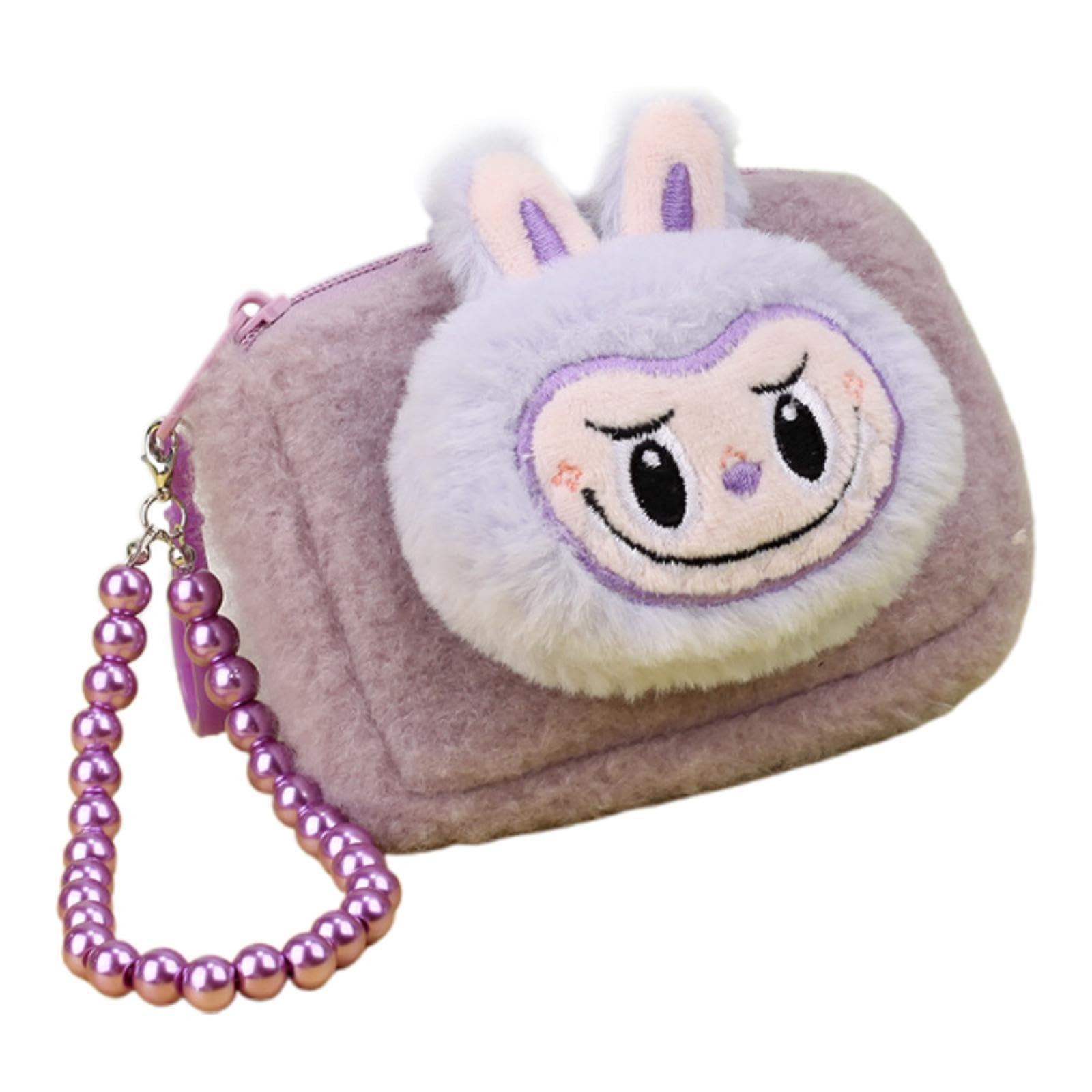 nivaa Cute Labubu Purse Creative Pocket Mini Wallet for Vacation Party Travel Square Purple-picture-53
