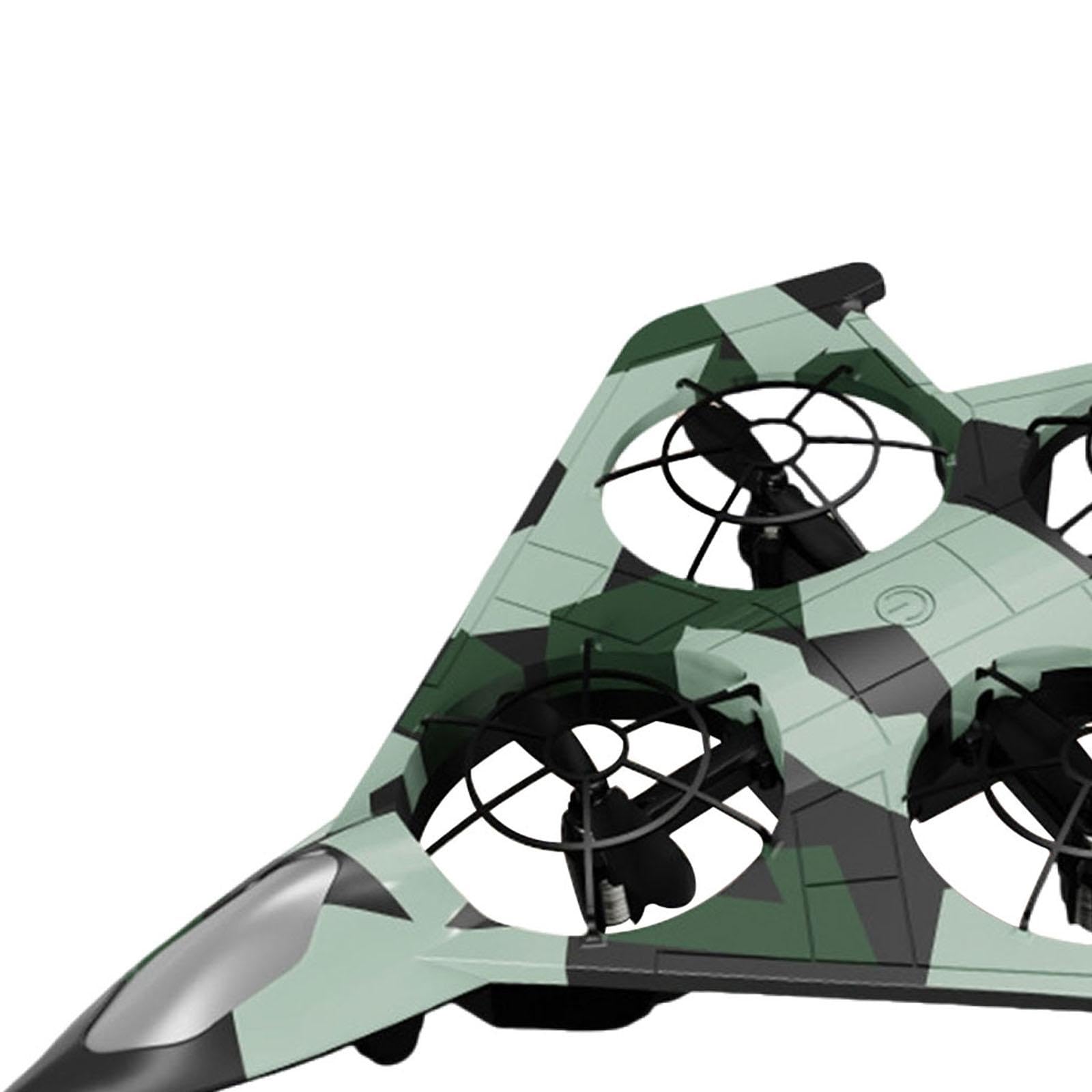 Avión Teledirigido Control Remoto Planeador Avión Juguete Planeador con Cuatro Motores Turboventilador Altura Inteligente Y Materiales Anti Golpes Ade, Verde con 3 Baterías