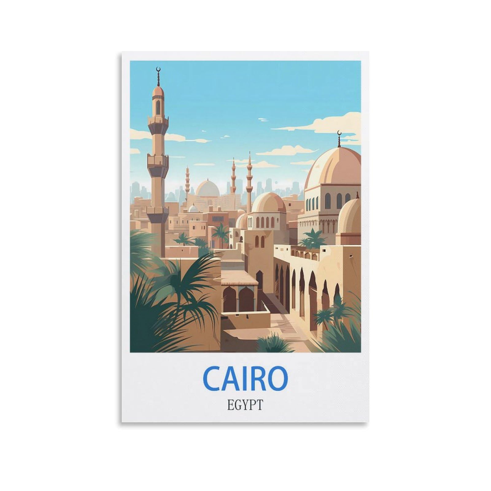 Ndoud Unframe-Style Cairo Egypt Vintage Travel Poster 08X12inch(20X30cm) Wall Art Picture Print Canvas Painting For Living Room Home Decor