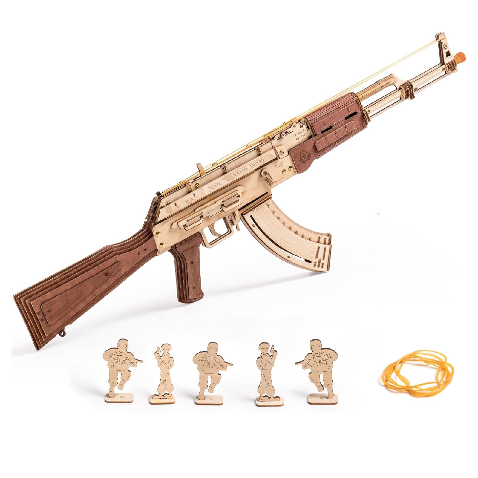 RoWood 3D Puzzles for Adults, Rubber Band Gun AK47 Model Kit, DIY Wooden Puzzles Wooden Model Building Kit Creative Toy Wooden Kits Assembly Puzzles, Gifts for Adults
