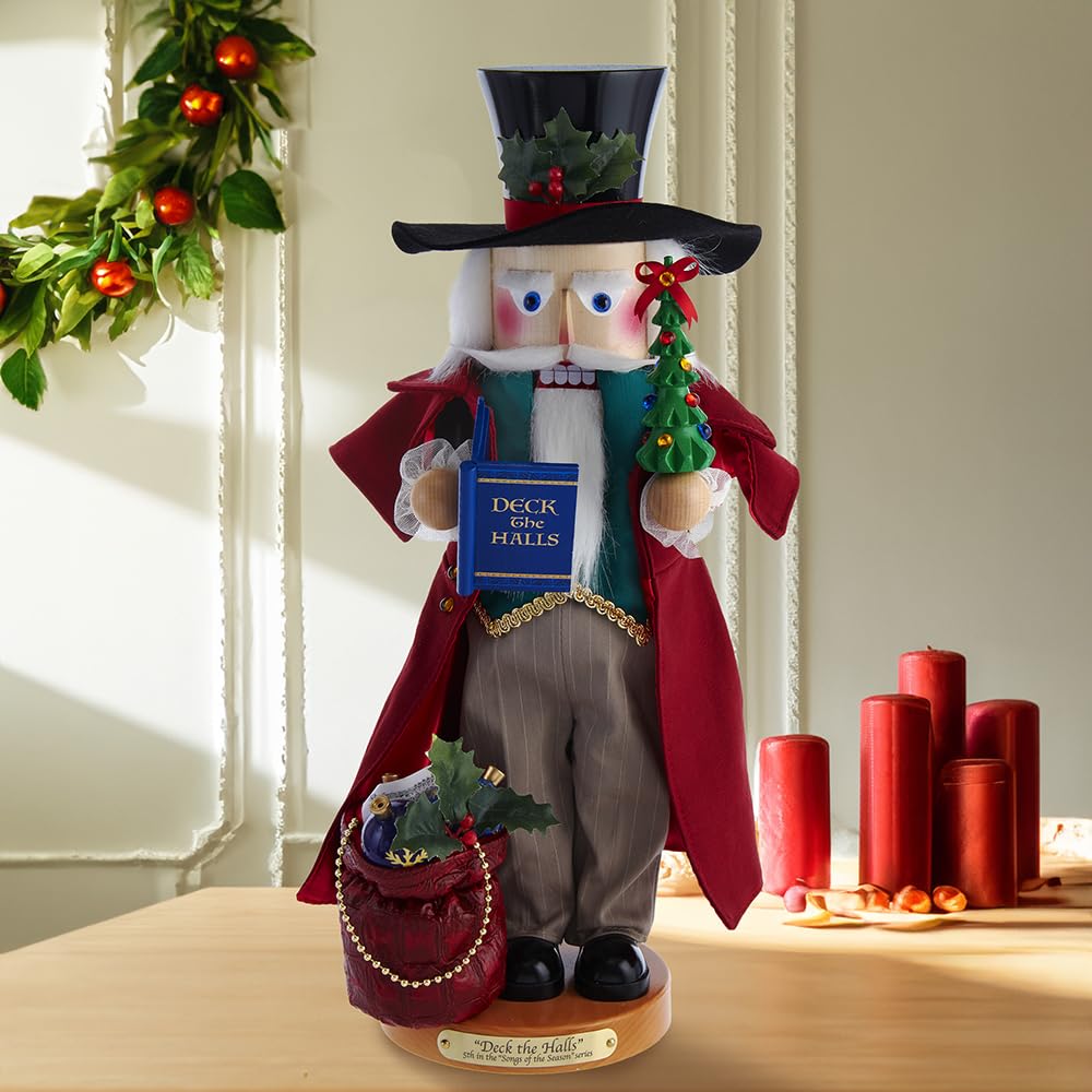 Kurt S. Adler 18.9-Inch Musical Deck The Halls Nutcracker