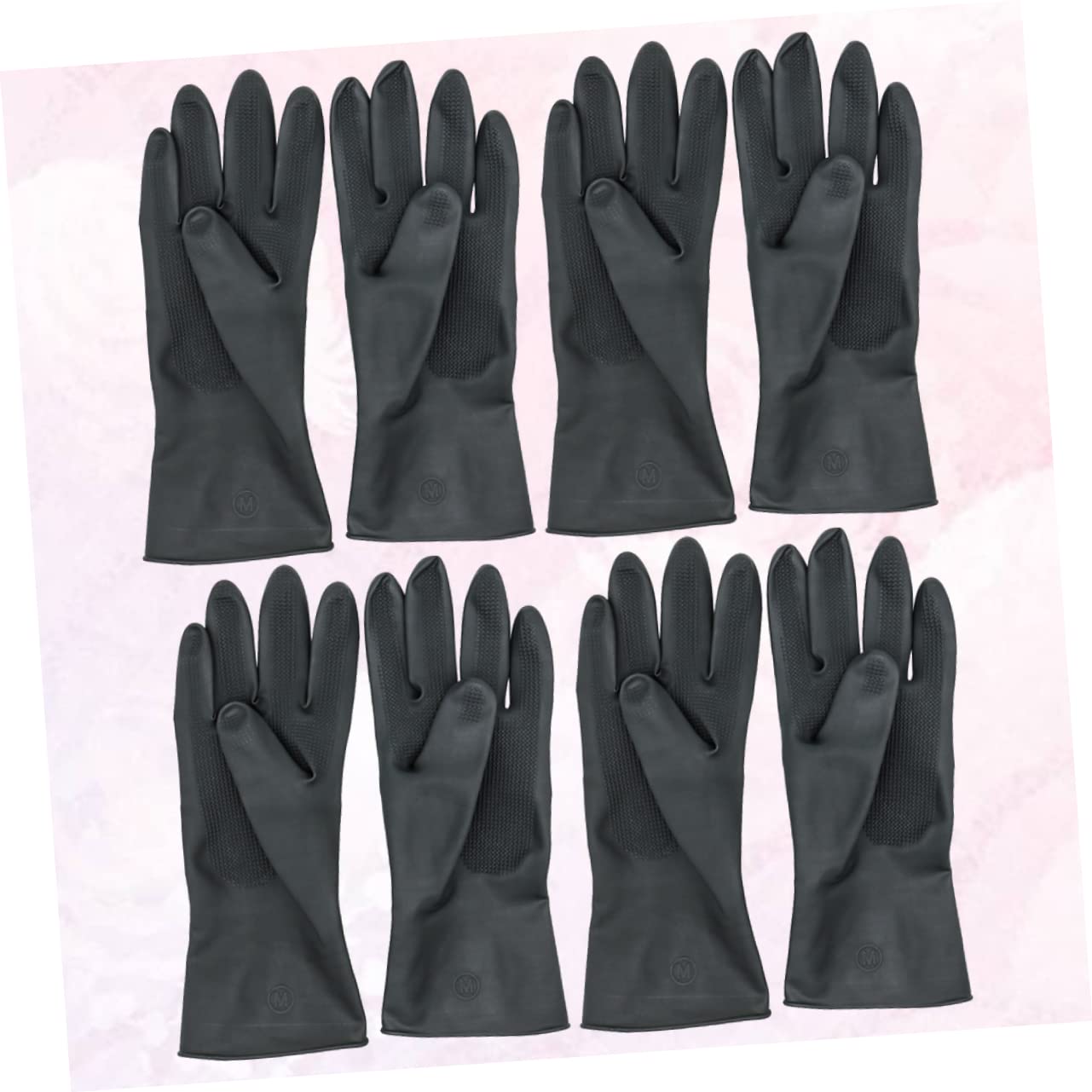 minkissy 4-pair Waterproof Hair Dyeing Gloves Neoprene Long Barber Gloves Skid-resistant for Salon Use