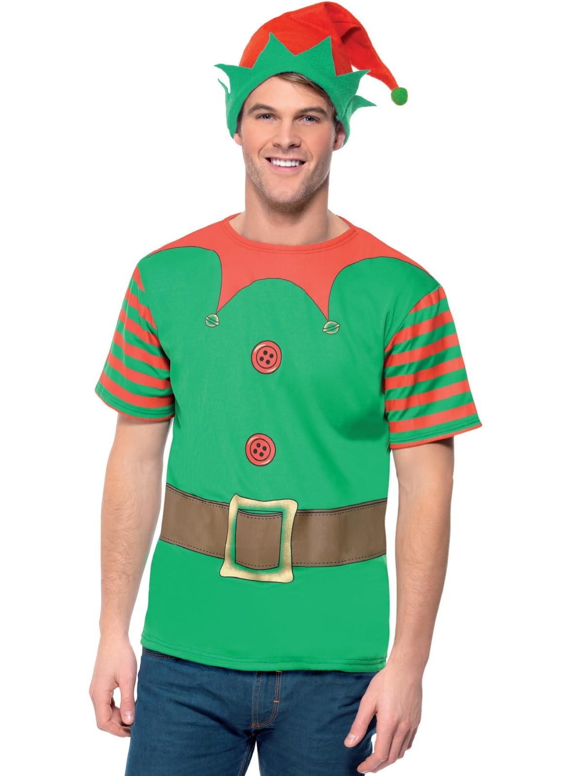 Smiffys Elf Instant Kit - Adult - Green - Extra Medium