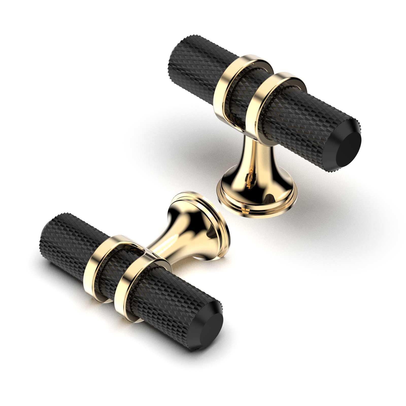 FURNIWARE Pack of 10 Cabinet Knobs Pulls Handles, Drawer Pulls Door Handles, Furniture Cupboard Drawer Cupboard Dresser Handles and Knobs for Kitchen Dresser Drawer Bathroom,Gold + Black