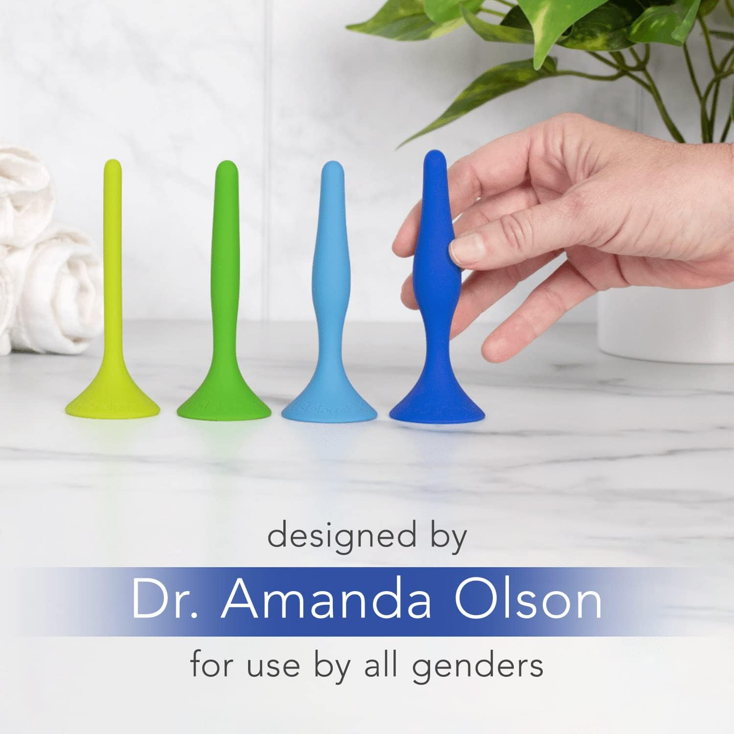 Rectal Dilator Trainer Set für Männer und Frauen - Beckenbodentherapie Werkzeug - Medizinisches Silikon - 4er Pack, Größen 1-4