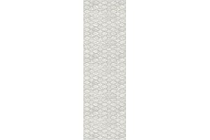 GelPro NeverMove Antiqued Lattice Machine-Washable Runner Rug 24" x 76" Grey