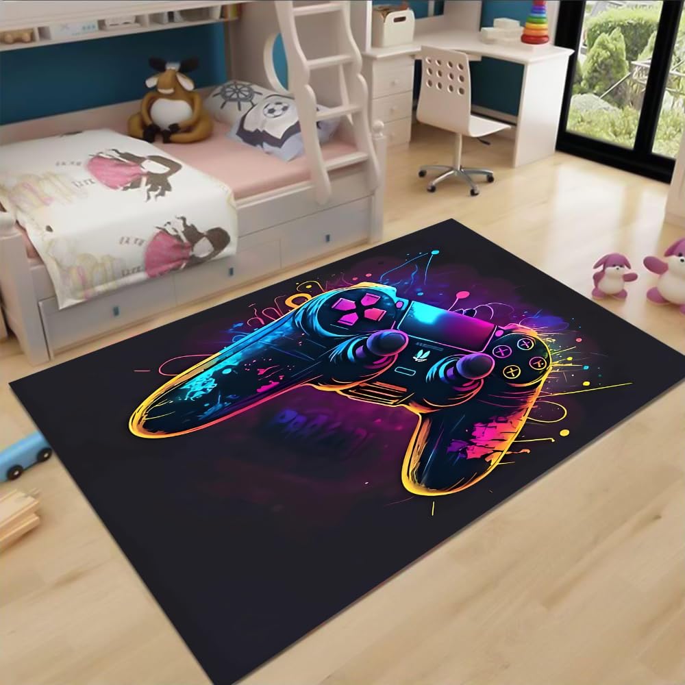 Tapis de jeu cyber néon 200x300 cm pour protéger le sol du salon
