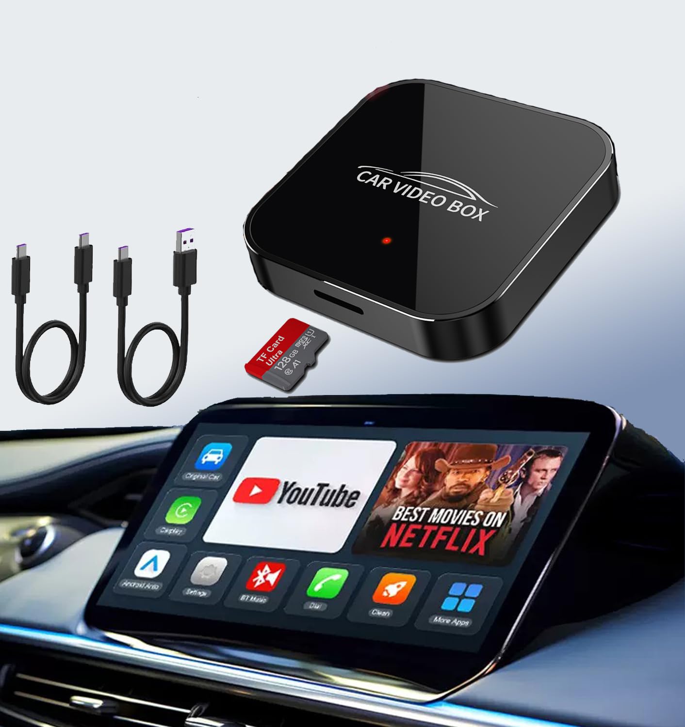 3-in-1 Wireless Carplay Adapter Support Apple CarPlay & Android Auto, Magic Video AI Box for Streaming Netflix YouTube,Upgraded Dual-Band WiFi, Converts Wired to Wireless Car Play for iPhone/Android-image-44