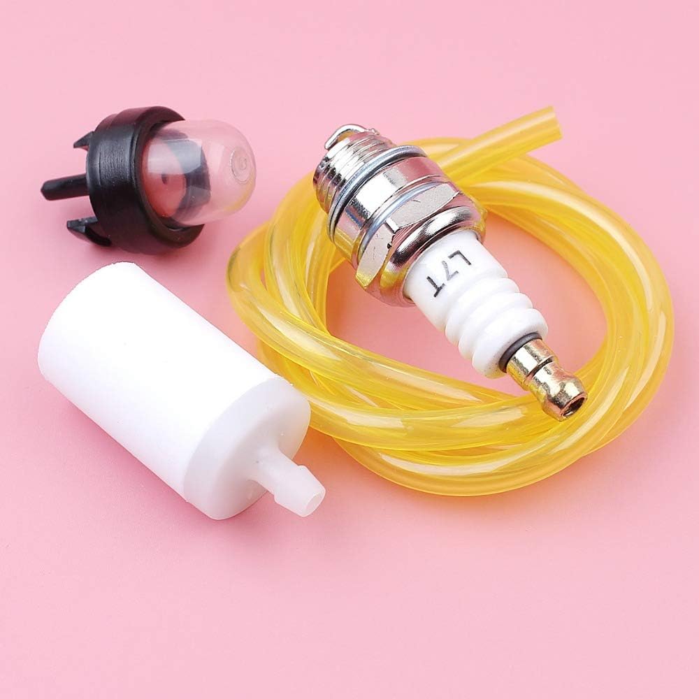 Filter Primer Bulb Spark Plug 3mm X5mm Line Hose Kit Fit for 2-Stroke Chainsaw Brushcutter Blower Parts