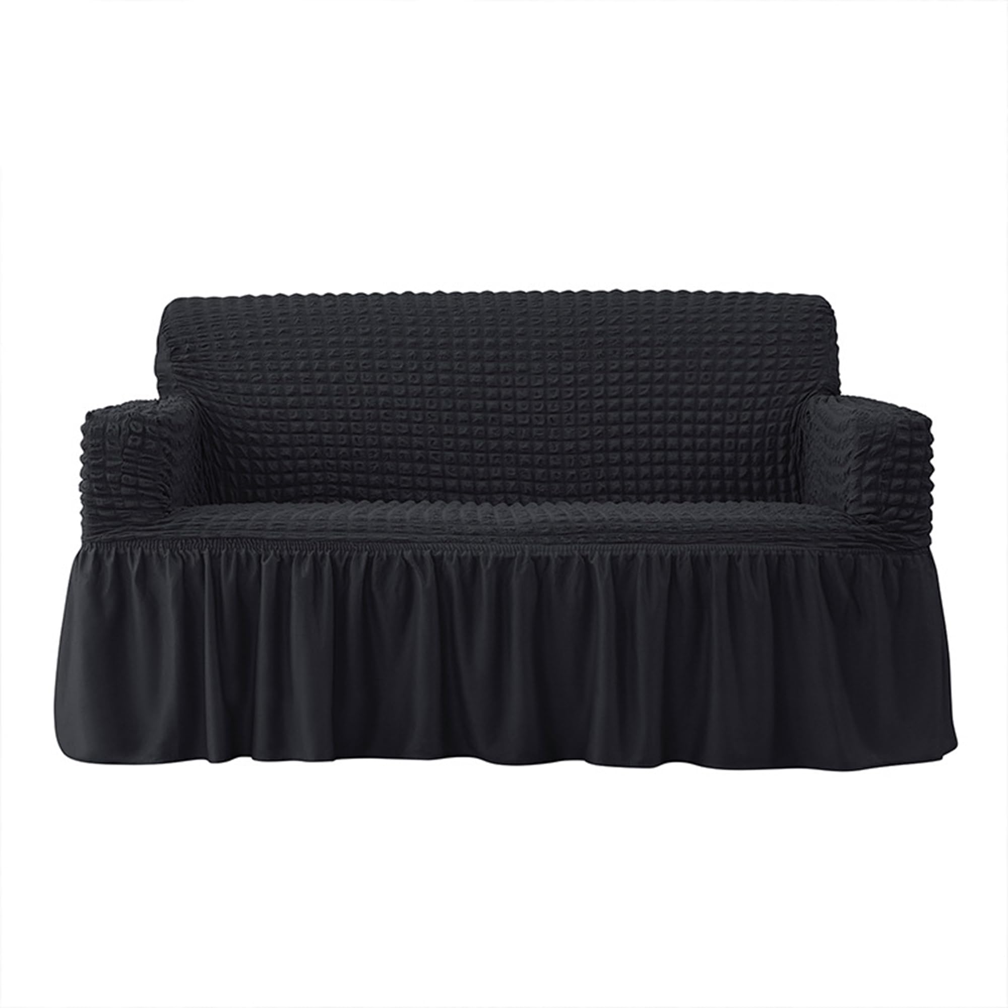XIEMINLE Sofa Slipcover, 1-Piece Elastic Furniture Protector, Couch Cover for Sofa, Loveseat, Armchair, Living Room, Sofa Protector Machine Washable, Furniture Protector (4 Seater,Black)