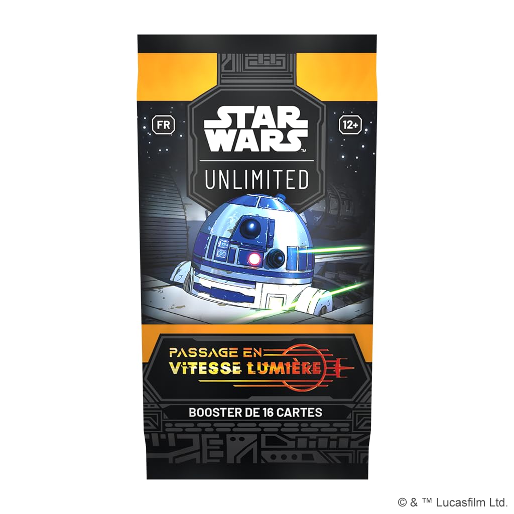Asmodee FFG – Star Wars Unlimited, Sammelkartenspiel – Übergang in Lichtgeschwindigkeit: Box mit 24 Boostern – Gesellschaftsspiel – für Erwachsene und Kinder, ab 12 Jahren – französische Version