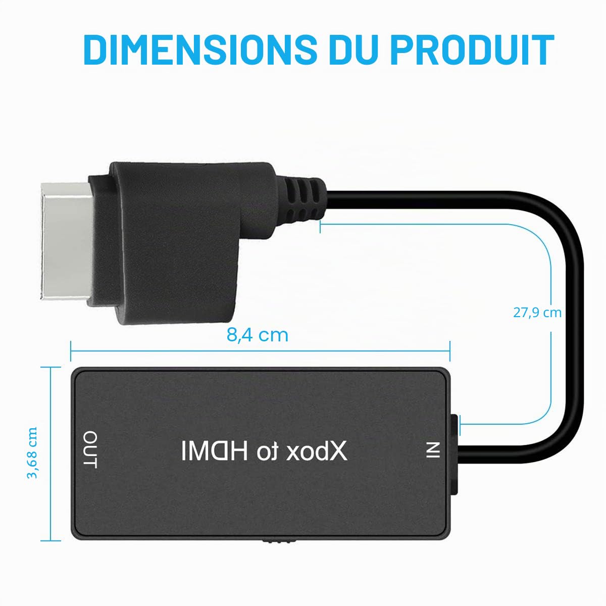Y.D.F Xbox360 Convertisseur HDMI Xbox360 vers HDMI Câble de Liaison HD Support 720P / 1080P Compatible avec Xbox 360 et Slim
