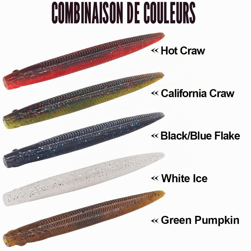 Ned-Rig-Kit-Finesse-Baits-Leurres en Plastique Souple pour Bar Bâton Swimbait Minnow Crawfish Leurres Shroom Ned Jig Head Kit
