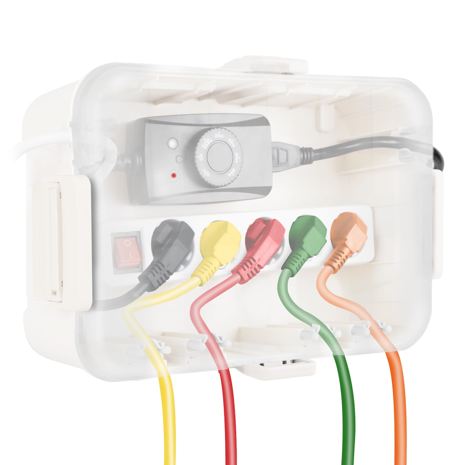 RESTMO Scatola di Sicurezza Impermeabile con Coperchio Trasparente Extra Grande IP54 (32x22x13 cm) – per Esterni, Resistente alle Intemperie, Scatola Elettrica Protettiva, Colore Bianco Trasparente