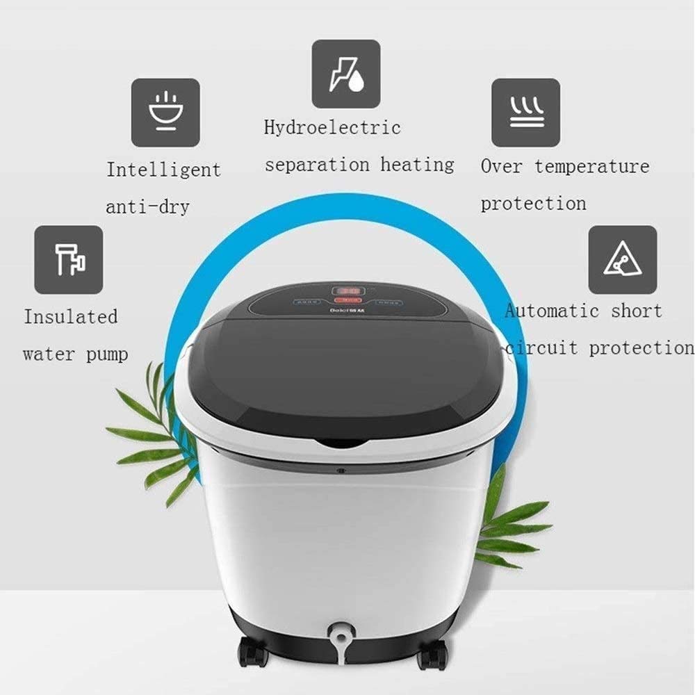 Masajeador de Baño de Pies Spa para Pies con Vibración de Burbujas de Calor Y Rodillos de Masaje Y para Masaje Shiatsu de Acupresión para Aliviar el Dolor Muscular de Los Pies