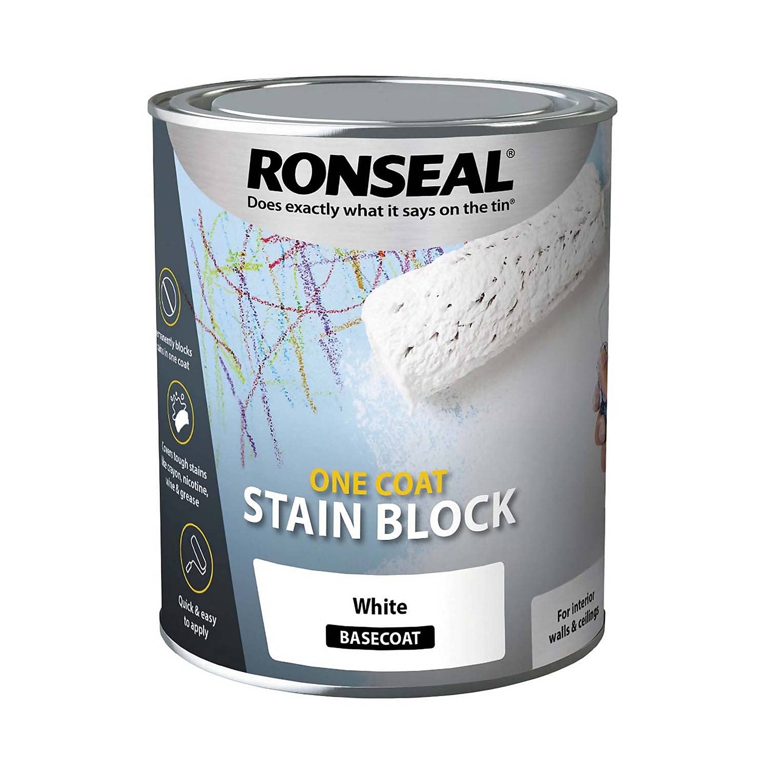 Ronseal One Coat Stain Block 750ml White