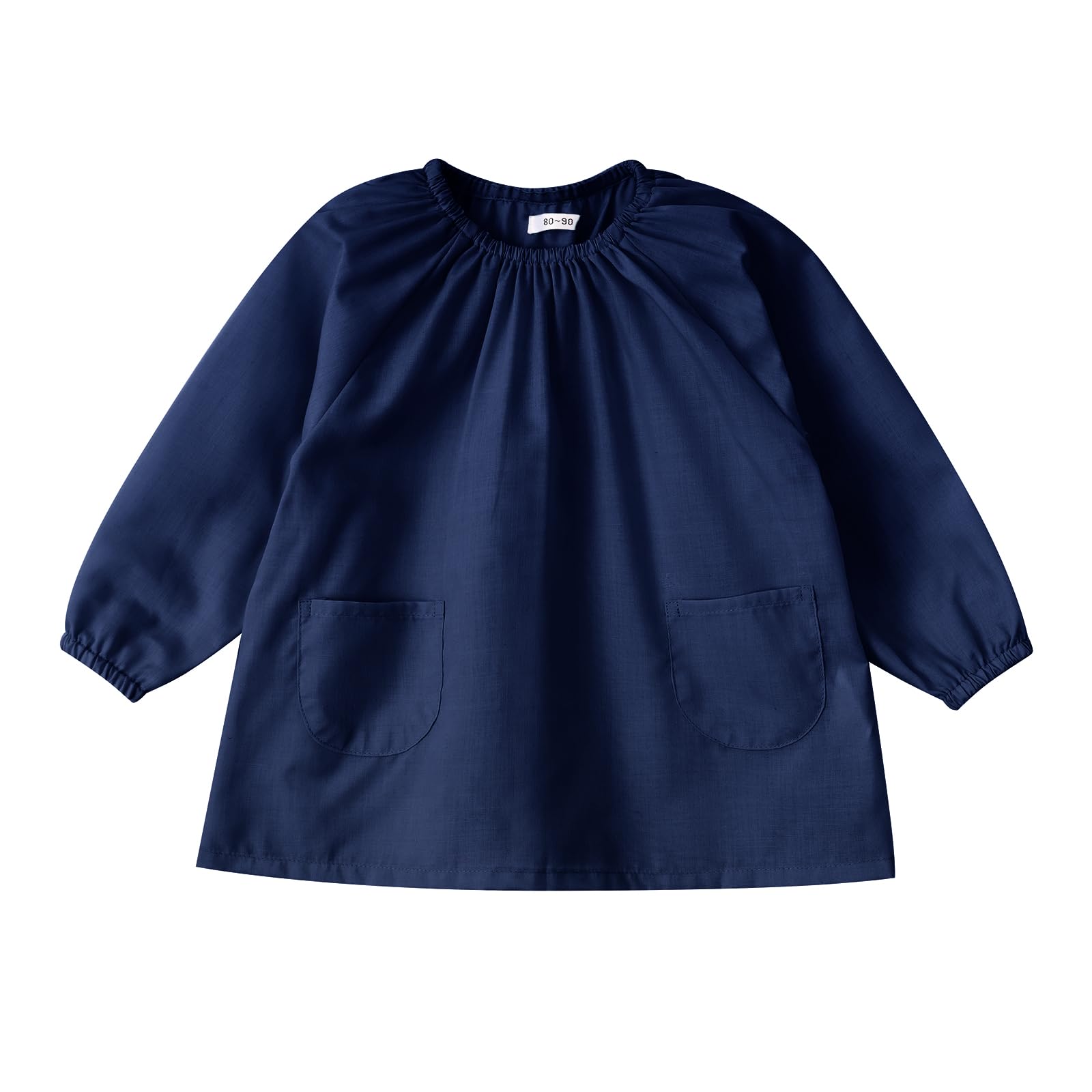 [JACKIE&YORK] スモック 長袖 幼稚園 保育園 子供 プレイウエア 遊び着 (80 90 100 110 120 130 140 150) - 1