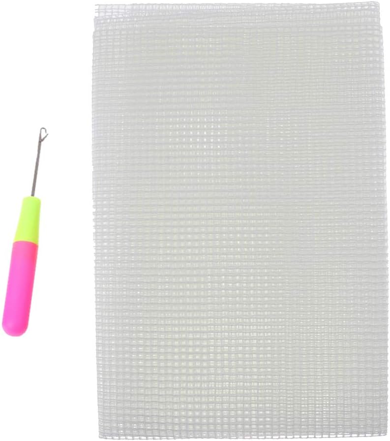 FANDGOK 100x150cm Blank Rug Hooking Mesh Canvas Latch Hook Rug Making Carpet Tapestry DIY Kit Tool for Embroidery Crafts Decoration