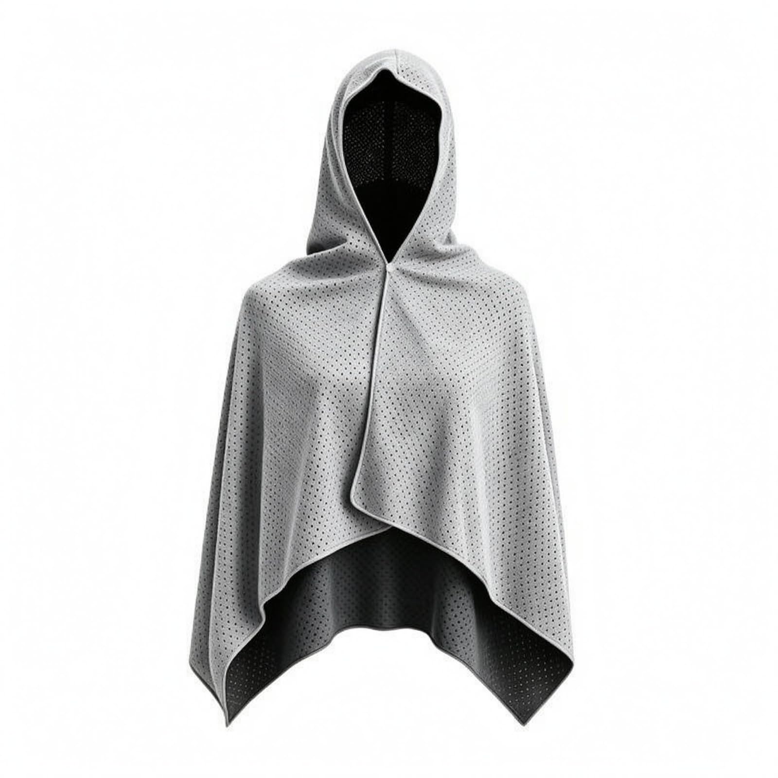 Breathable Hooded Sun Cape Quick-Drying Sun Protection Shawl Perforated Mesh Poncho Lightweight, Light Gray | Capes, Coats & Cloaks | Accessories | Costumes, Reenactment, Theater-image-49