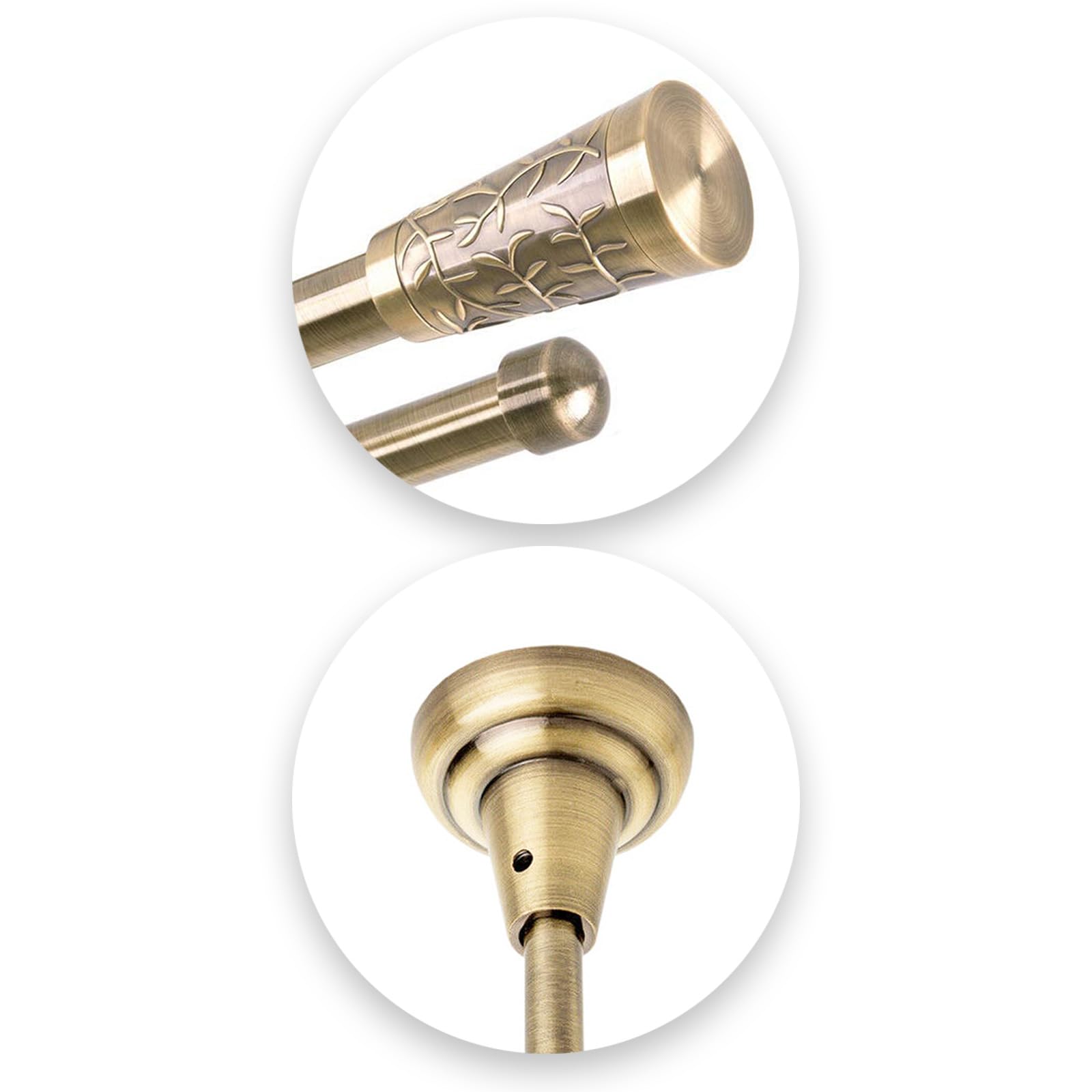 Tringle à rideaux 19 mm 2 voies Fixation au plafond Métal doré vieilli neuf (160)