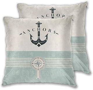 Poszewki na Poduszki 45 x 45 Poliestrowe Poszewki na Poduszki,morskie wskazówki marynarza,dekoracja wnętrz miękkie Poszewki na Poduszki zestaw 2 na sofę/kanapę/samochód/łóżko