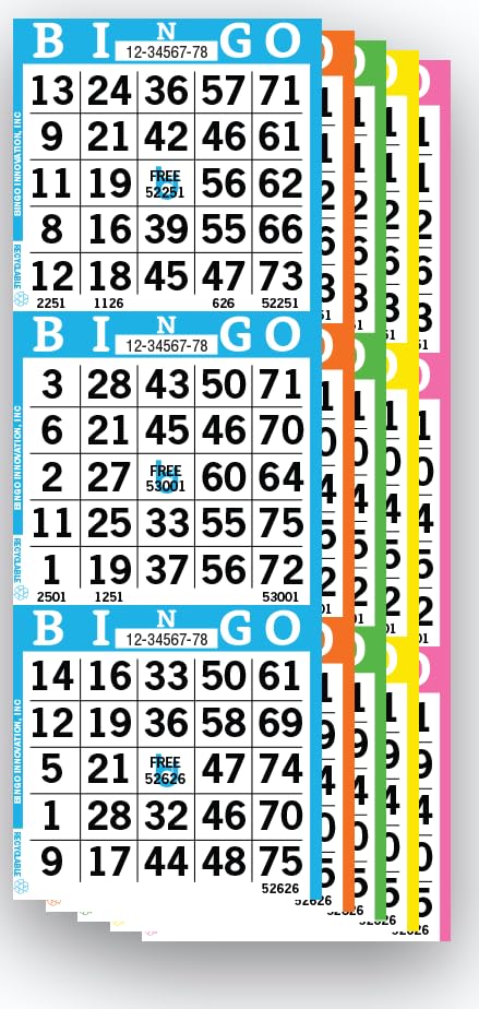 Livres de bingo jetables 3 grilles 5 pages pour loto et kermesse