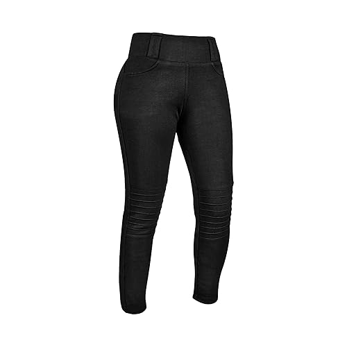 GREAT BIKERS GEAR - Women Motorcycle Leggings Riding Ladies Pants Protective Cargo Motorbike with Free Ce Protectors Armored - X-Large - Black