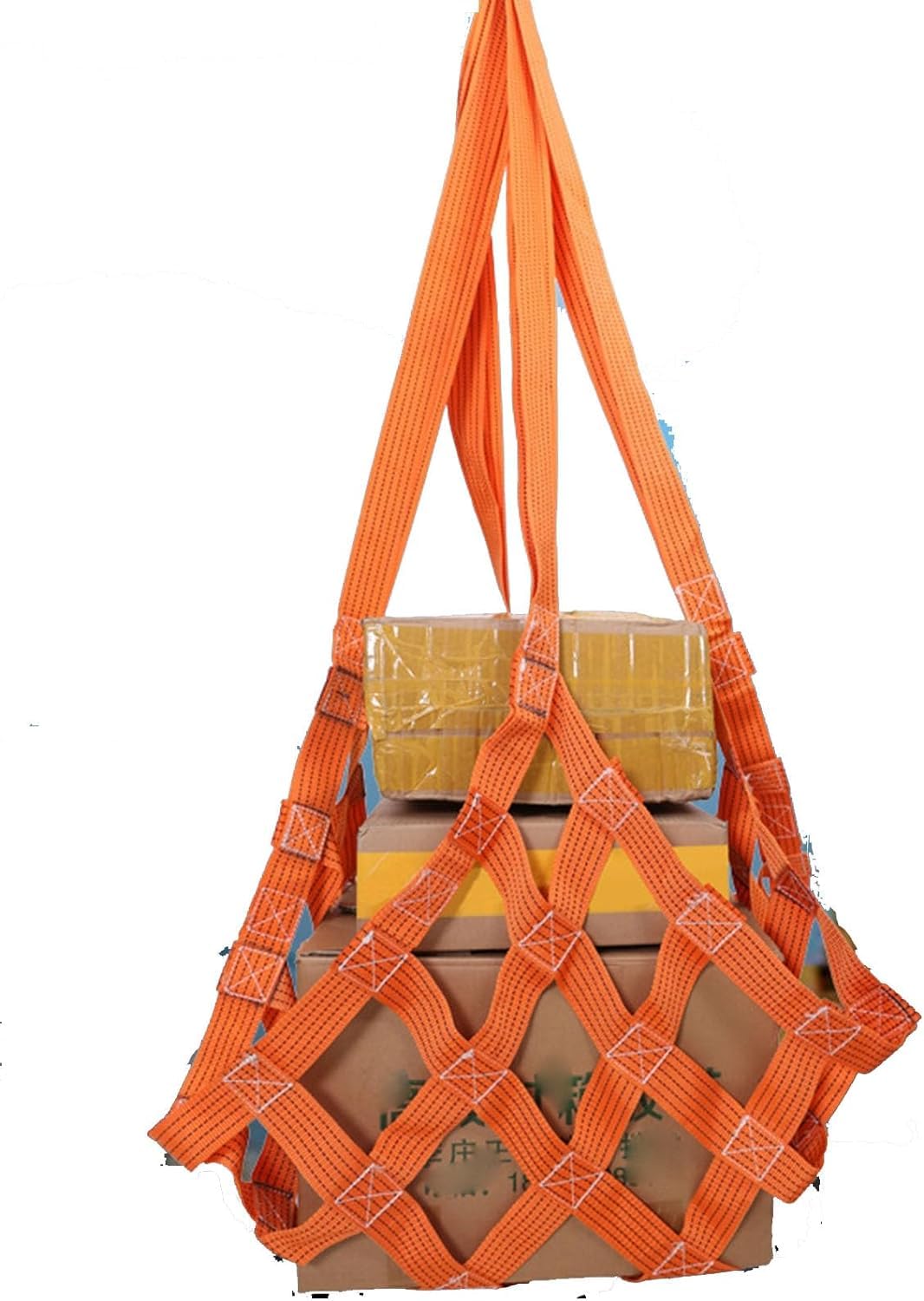 Sangle de levage de sécurité, sangles de levage pour la construction, le gréement, les appareils de travail mobiles pour le chargement et le déchargement de (4 x 4 m/maille 20 cm/charge 3,5 t)