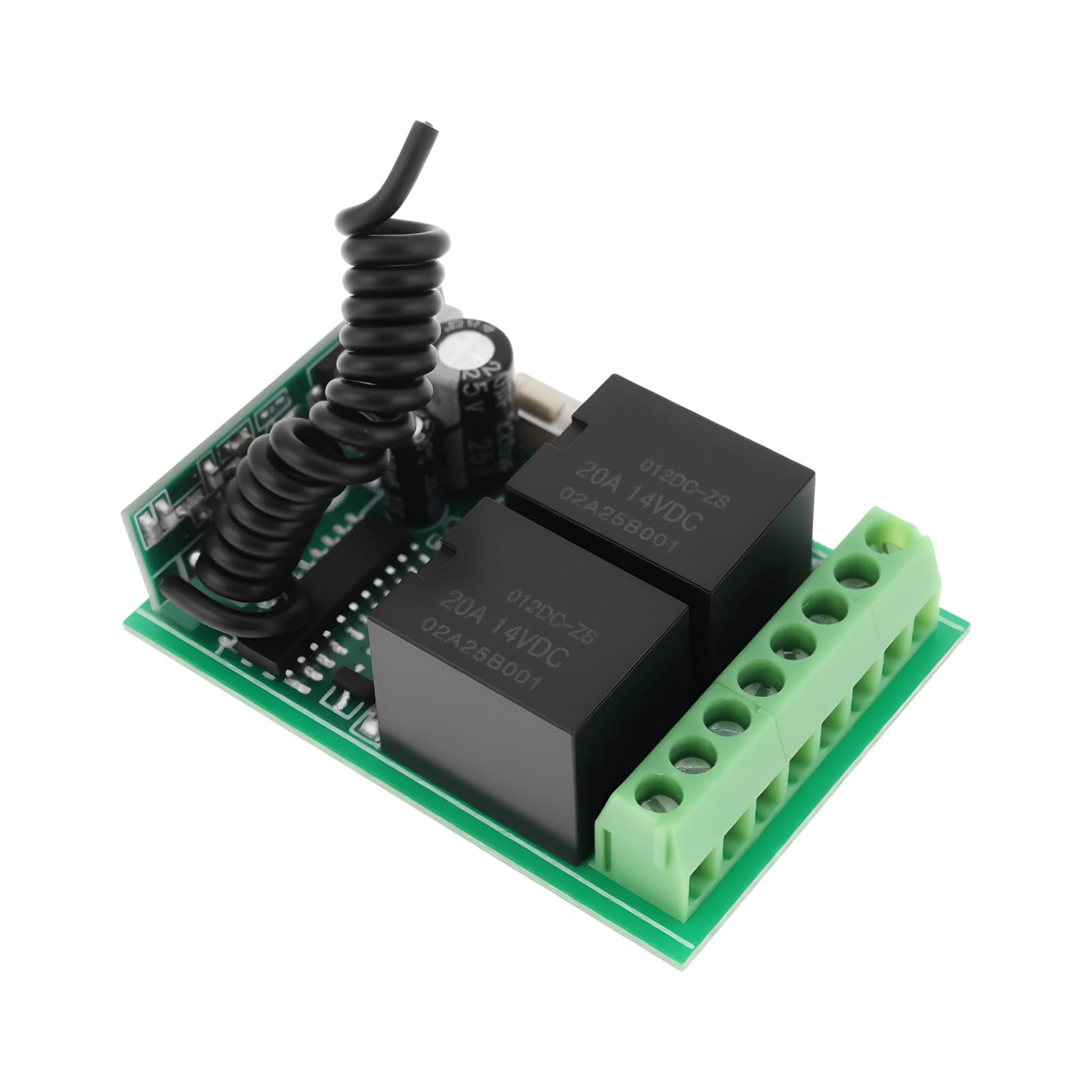 YINETTECH OU-433L2 Learning 2 Channel Radio Receiver Board 12V 433MHZ for Remote Control