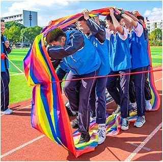 ZCX Teamwork Game Play Running Mat Kids Adult Outdoor Sports Group Cooperation Game Run Mat, 4-20M Group Game Playing Run Mat (Size : Kids-6M)