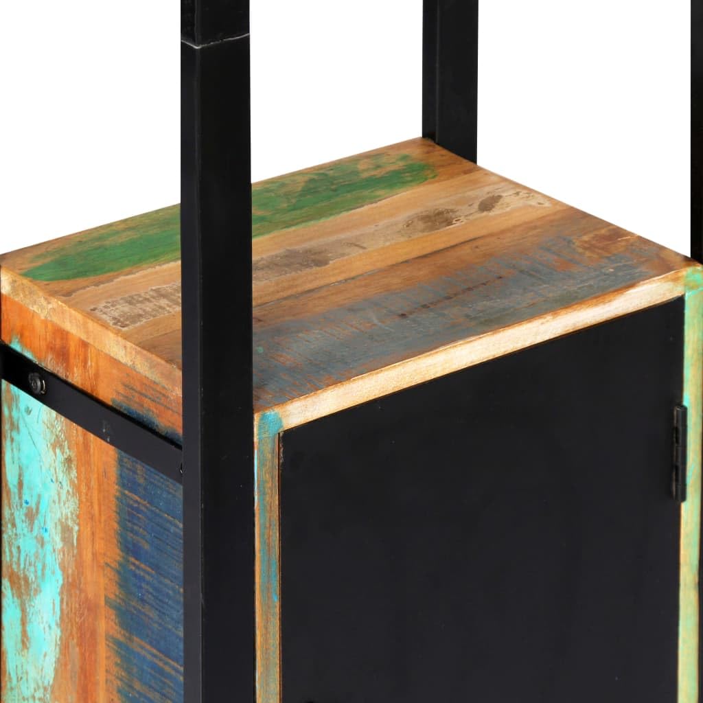 Regał na książki z litego drewna, 45 x 30 x 171 cm, z 1 drzwiami i 3 półkami, wyjątkowy organizer Cube na książki, dekoracje i akta