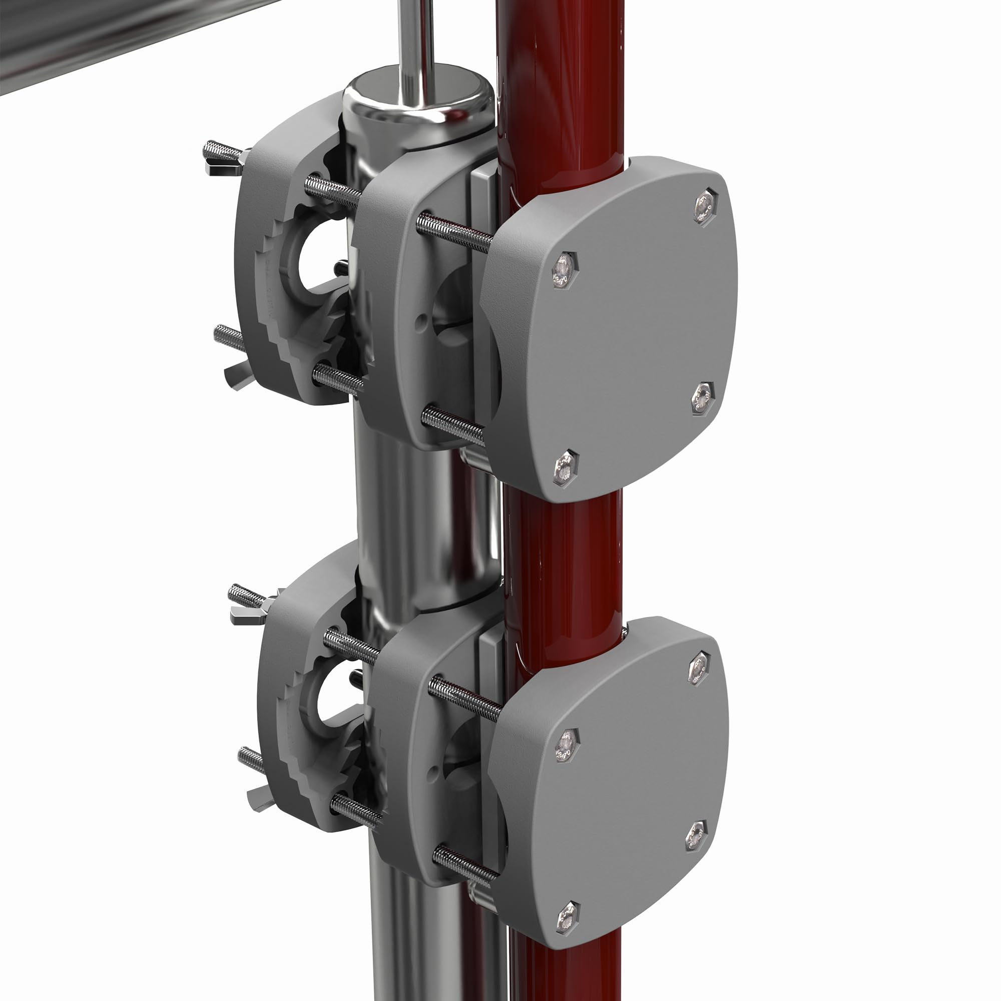 Menz Schirmhalterung Balkongeländer, 2er-Set-Sonnenschirmhalter Balkongeländer als kompakter Sonnenschirmständer Balkon, flexibel montierbare Sonnenschirm Halterung Balkon in Anthrazit