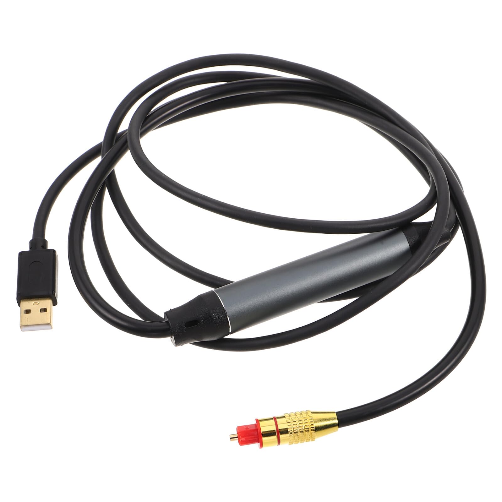 Kisangel Cavo Audio Ottico Digitale USB Nero in Plastica Segnale Stabile, Portatile e Facile da Usare per Collegamenti Audio Alta Fedeltà