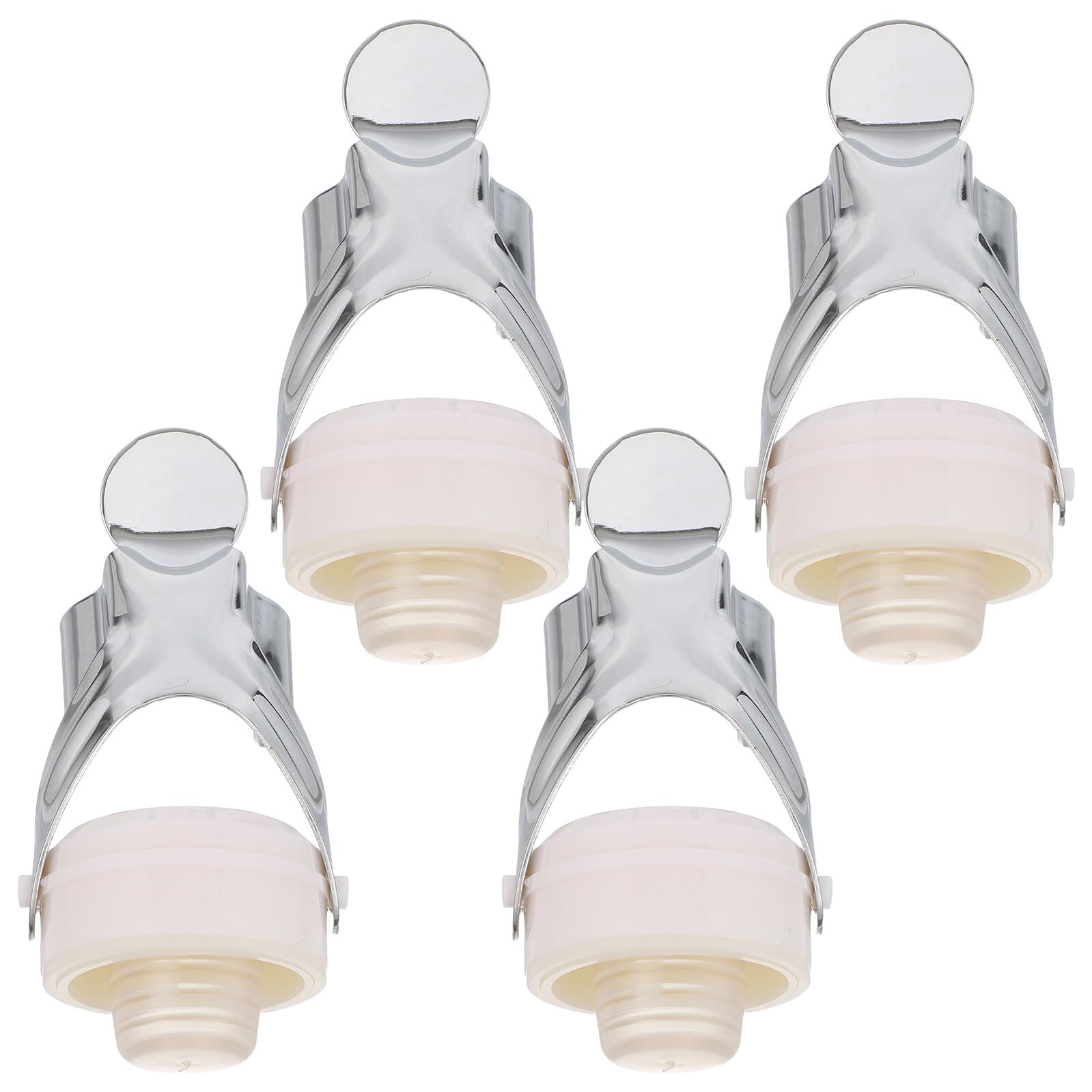 Bouchon de vin hermétique en acier inoxydable blanc réutilisable lot de 4