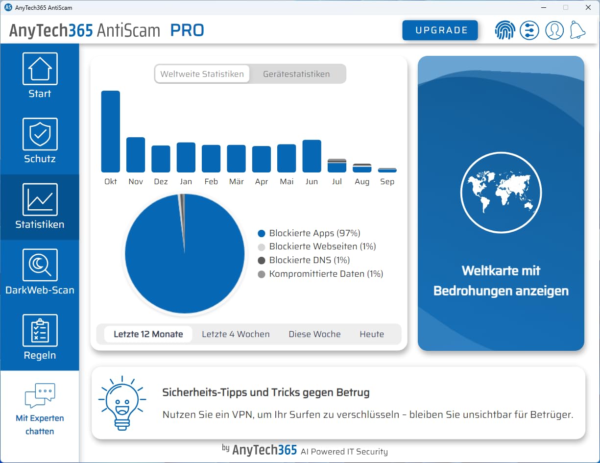 AnyTech365 AntiScam Pro | Kompatibel mit Windows| 1Gerät | 1 Jahr | Setzen Sie sich vor Betrug zur Wehr | Aktivierungscode per E-Mail [software_key_card]