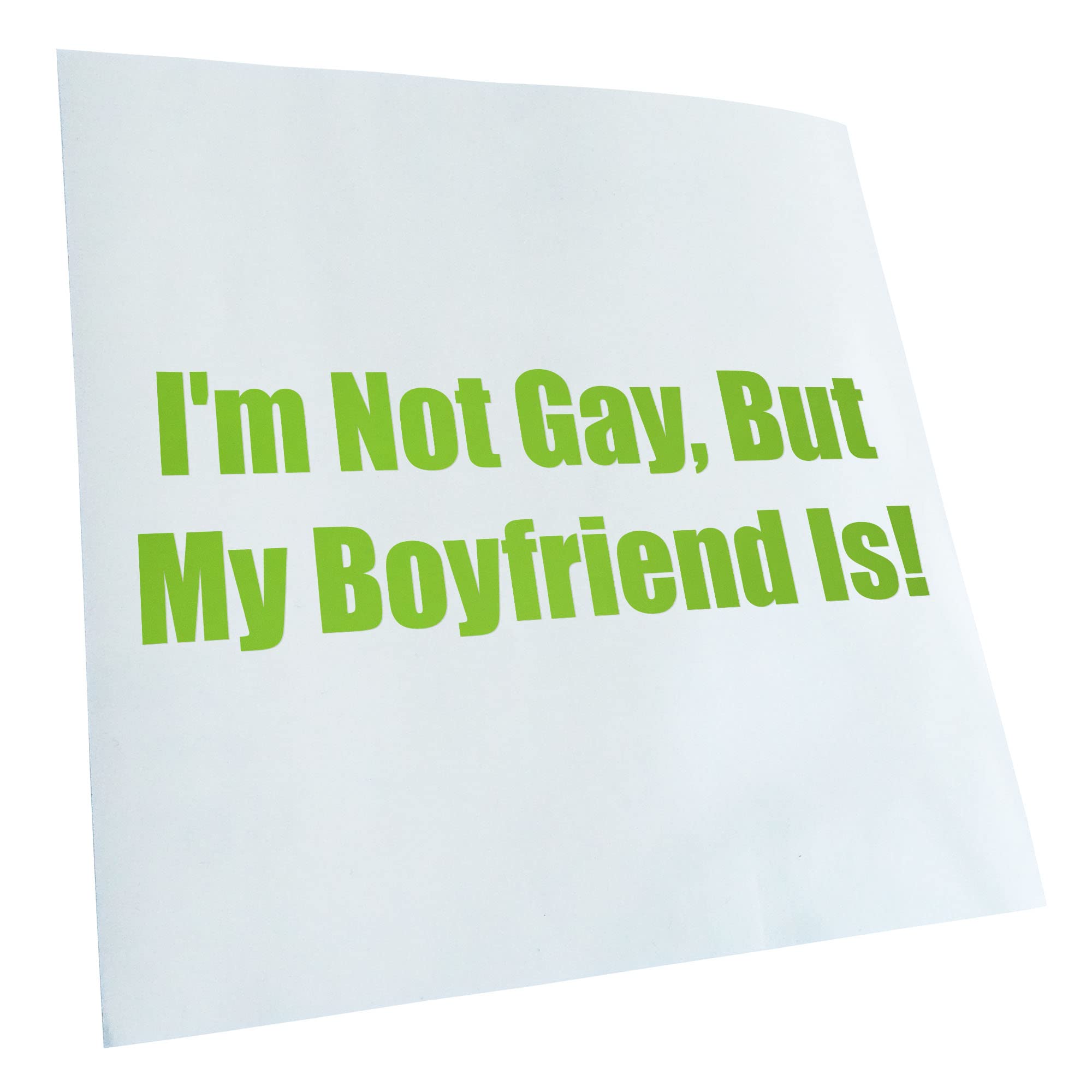 Kiwistar - Car Sticker - Green - 40 x 13 cm I'm not gay, but my boyfriend - Rear Window Car Sticker Weatherproof for Car Truck Moped Truck - Sticker Exterior Self-Adhesive Tuning Accessories for