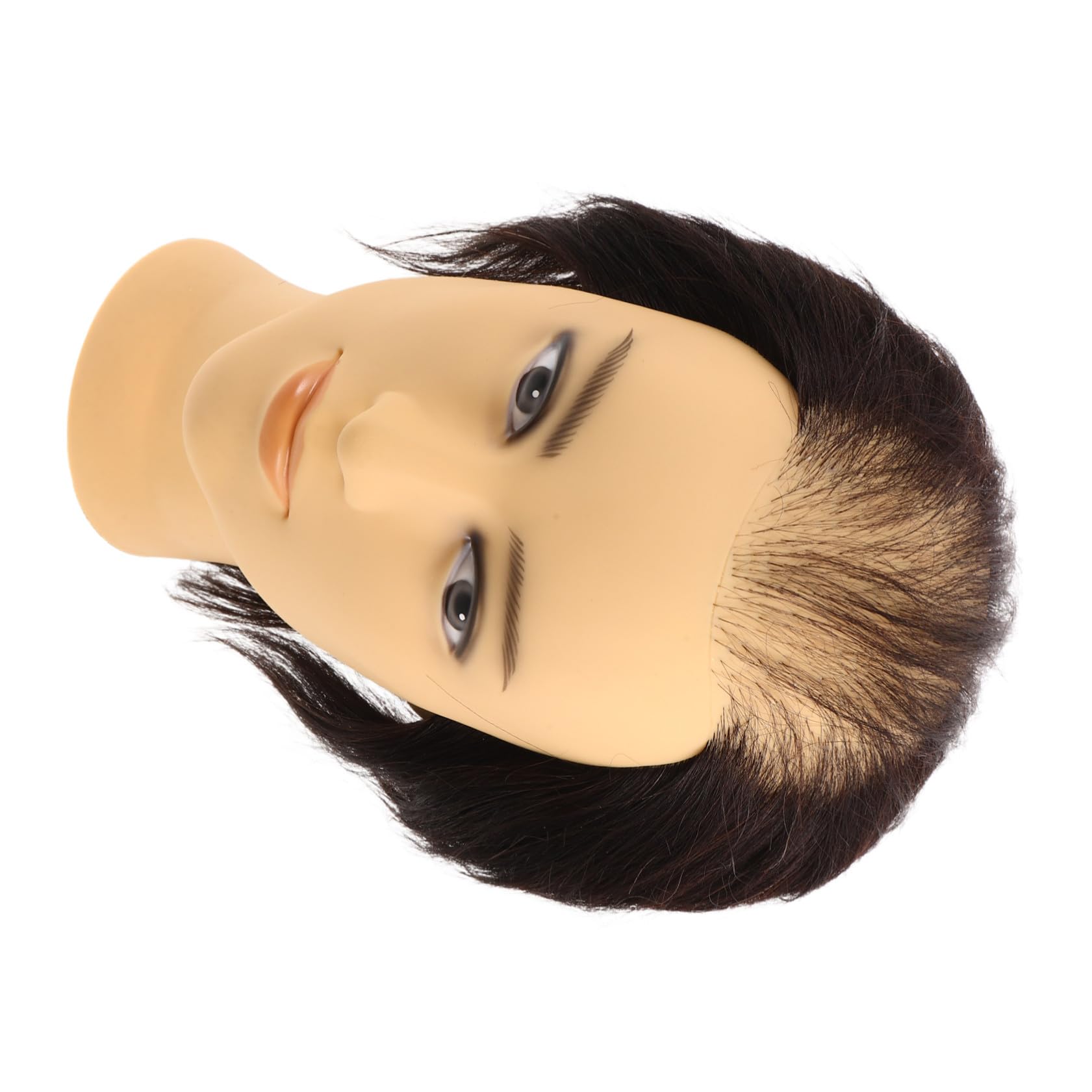 Frisierkopf aus Pvc Schwarz Multifunktionales Übungskopf Modell mit Widerstandsfähigen Strähnen für Anfänger Friseure Friseurschulen und Friseursalon